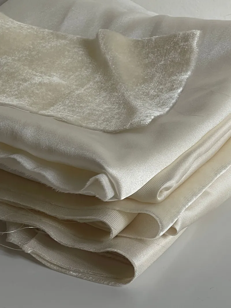 Folded ivory silk