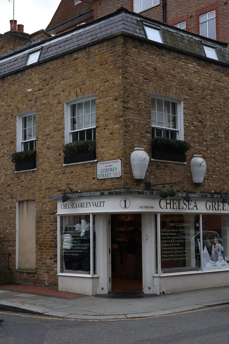A corner of Chelsea Green with its shopfront
